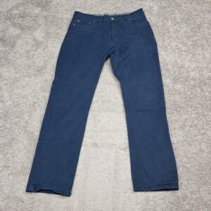 Members Mark Mason Straight‎ Fit 5 Pocket Pant Mens 34x32 Blue Cotton Stretch